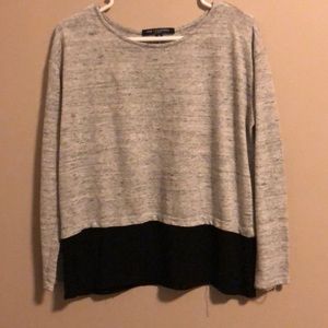 Grey Long Sleeve Shirt with Black bottom